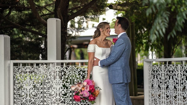Eric and Lorraine pose after their first look at Kalinya Estate